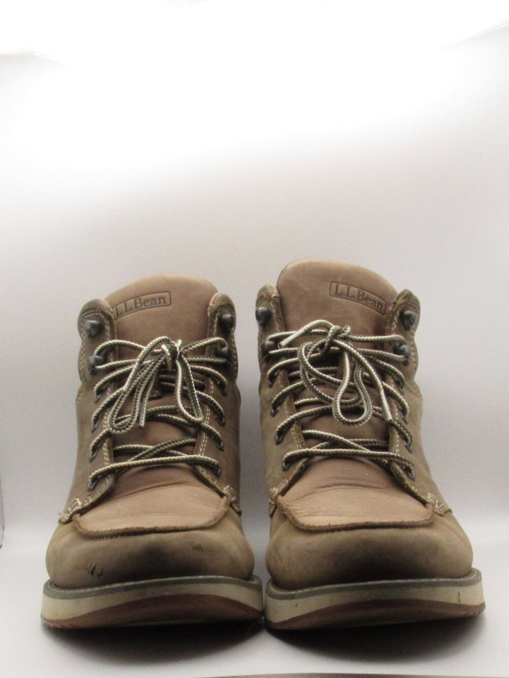 LL Bean Men's Brown Stonington Moc Toe Leather Boots, Size 11 Very Good Cond. - Picture 2 of 14